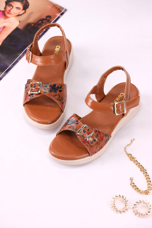 Elegant Medicated Printed PU Sole Sandals for Every Occasion